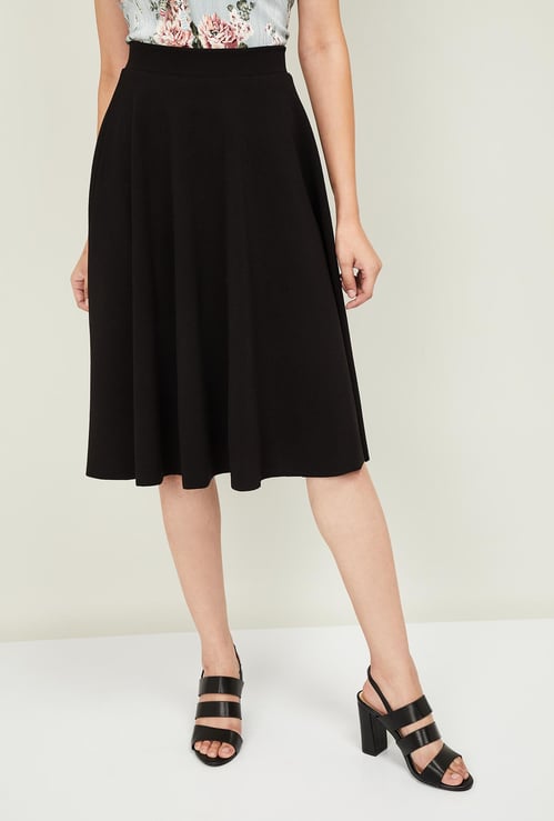 CODE Women Textured A-line Skirt