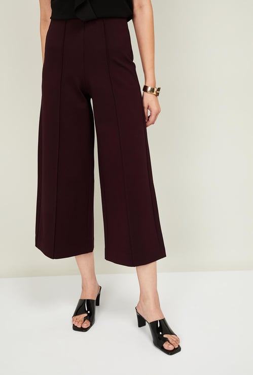 CODE Women Solid Culottes with Elasticated Waist
