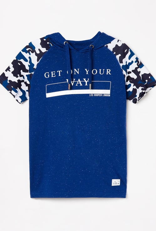 LEE COOPER JUNIORS Boys Printed Hooded T-shirt