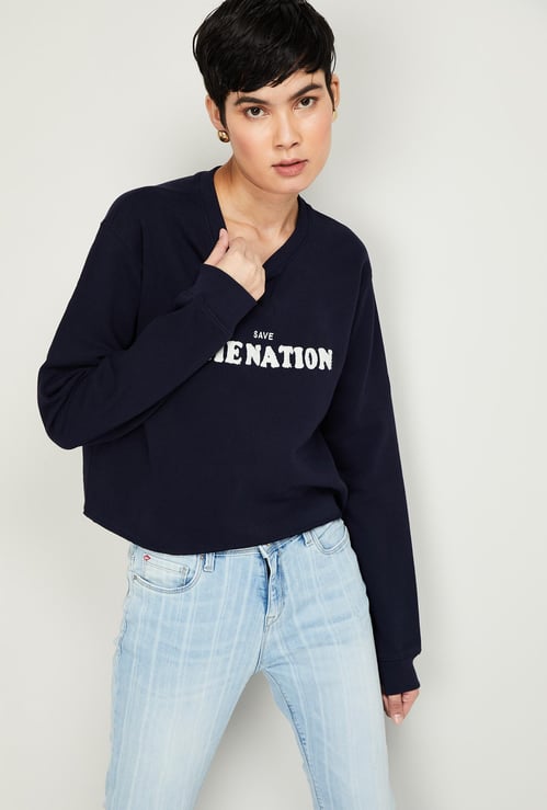 VERO MODA Women Printed Full Sleeves Sweatshirt