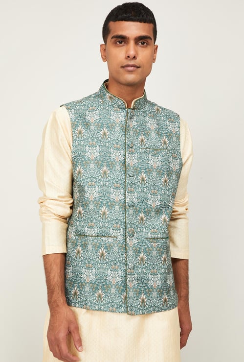 MELANGE Men Printed Regular Fit Nehru Jacket