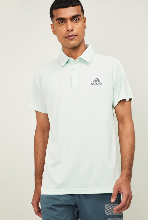 ADIDAS Men Typographic Print Regular Fit Polo T-shirt