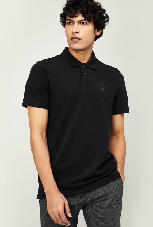 ADIDAS Men Solid Short Sleeves Regular Fit Polo T-shirt