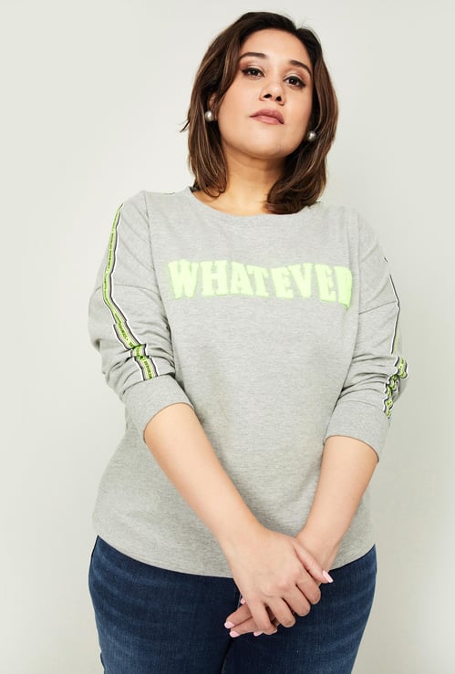 NEXUS Women Plus-Size Typographic Print Sweatshirt