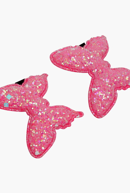 STOLN Girls Sequinned Butterfly Accent Alligator Clips - Set of 2