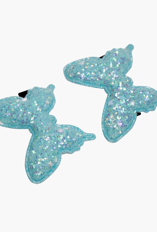 STOLN Girls Sequinned Butterfly Accent Alligator Clips - Set of 2