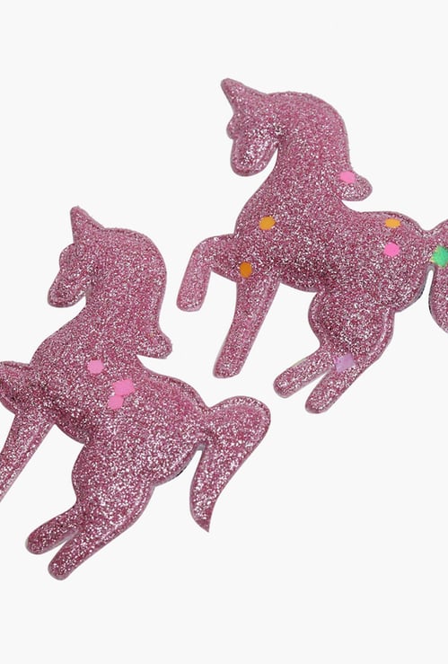STOLN Girls Sequinned Unicorn Accent Alligator Clips - Set of 2