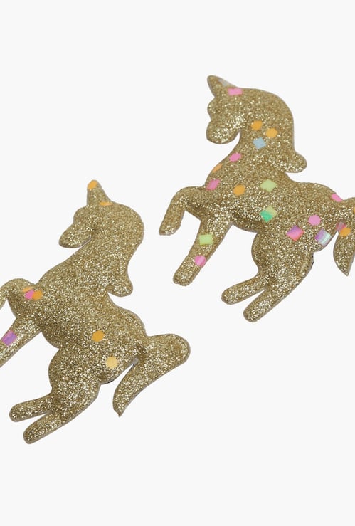 STOLN Girls Sequinned Unicorn Accent Alligator Clips - Set of 2