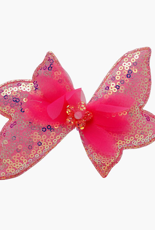 STOLN Girls Sequinned Bow Accent Alligator Clip