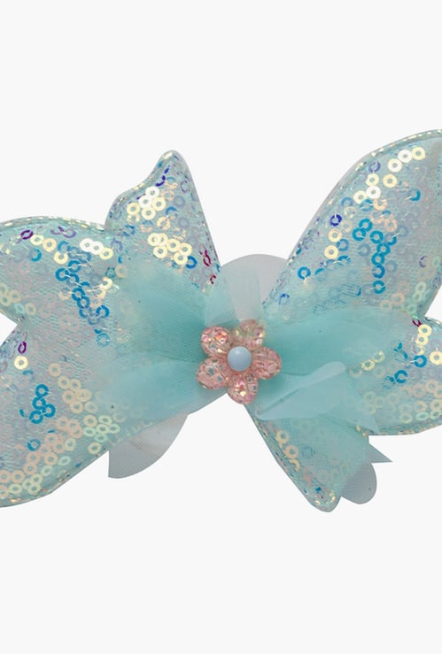 STOLN Girls Sequinned Bow Accent Alligator Clip