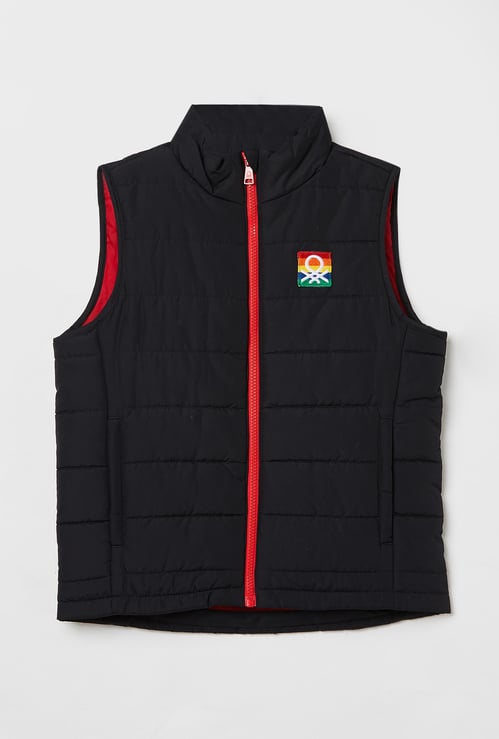 UNITED COLORS OF BENETTON Boys Solid Puffed Sleeveless Jacket