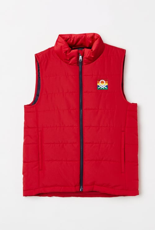UNITED COLORS OF BENETTON Boys Solid Puffed Sleeveless Jacket