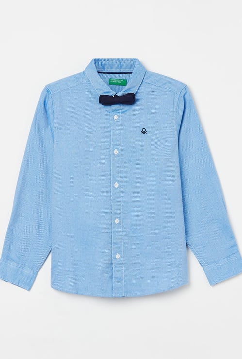 UNITED COLORS OF BENETTON Boys Textured Full Sleeves Casual Shirt
