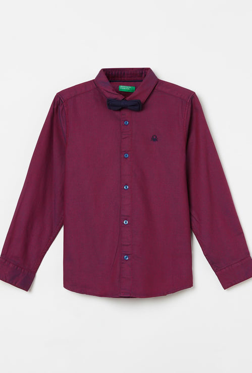 UNITED COLORS OF BENETTON Boys Textured Full Sleeves Casual Shirt