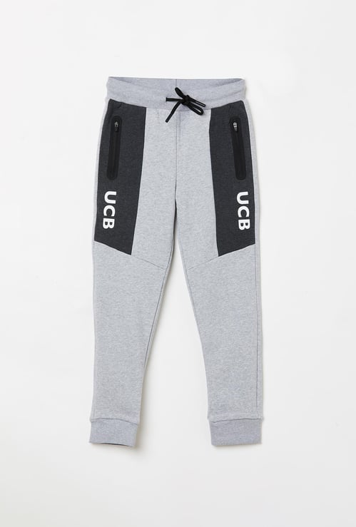 UNITED COLORS OF BENETTON Boys Printed Panelled Drawstring Joggers
