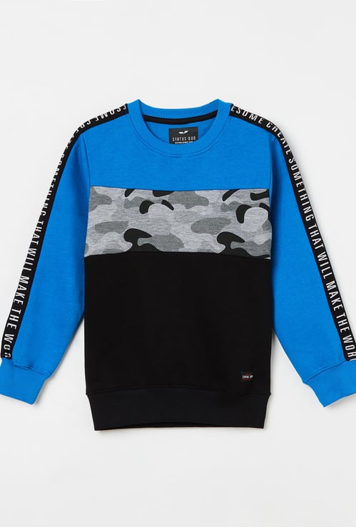 STATUS QUO Boys Printed Full Sleeves Sweatshirt