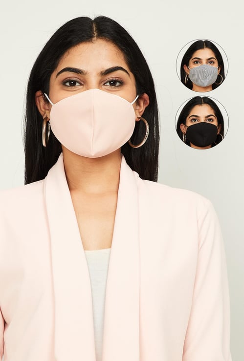 GINGER Women Textured Reversible Breathable Masks - Pack of 3