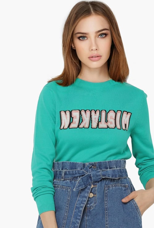ONLY Women Textured Full Sleeves Sweater