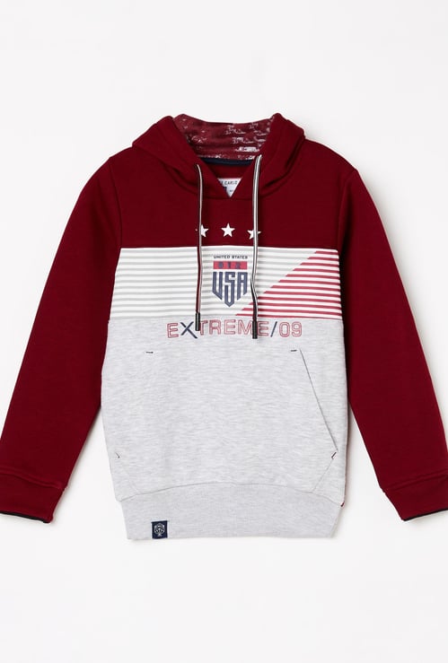 MONTE CARLO Boys Printed Colourblock Hoodie