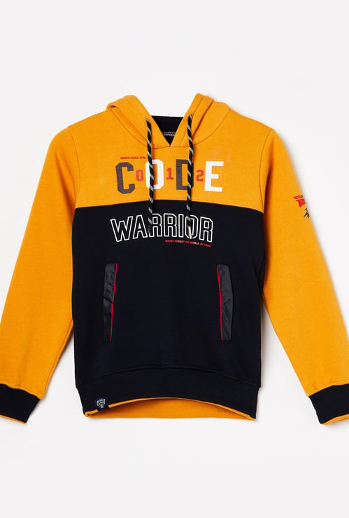 MONTE CARLO Boys Typographic Print Colourblock Hoodie