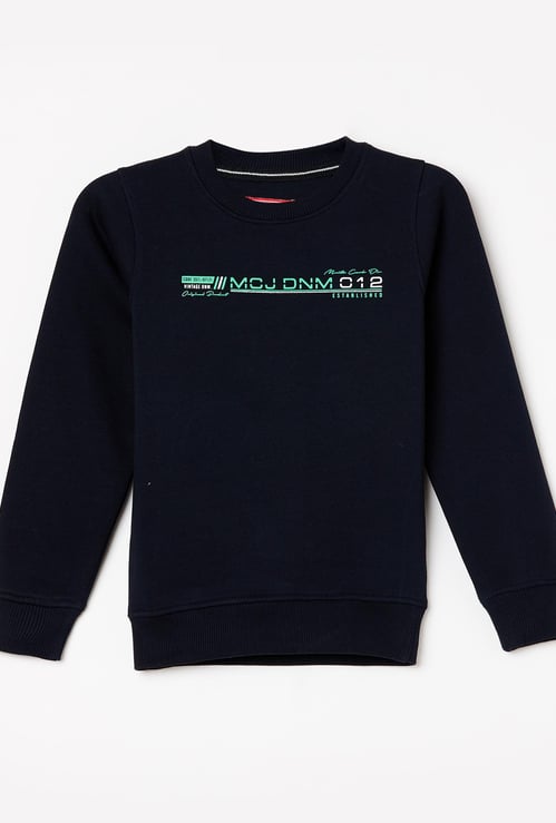 MONTE CARLO Boys Typographic Print Full Sleeves Sweatshirt