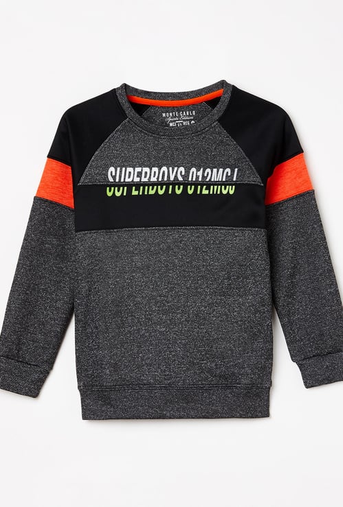 MONTE CARLO Boys Typographic Print Full Sleeves Sweatshirt