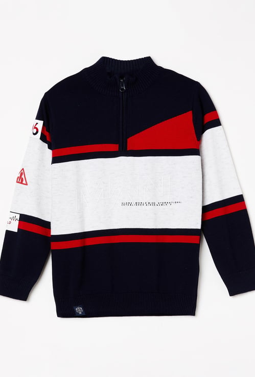MONTE CARLO Boys Colourblock Full Sleeves Sweater