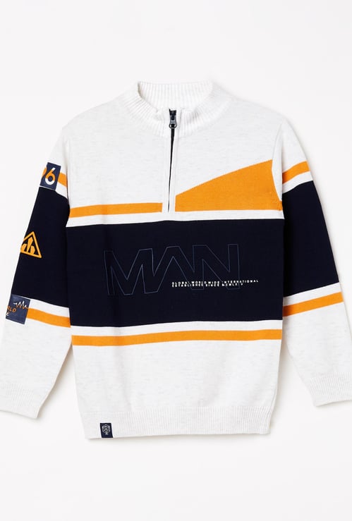 MONTE CARLO Boys Colourblock Full Sleeves Sweater