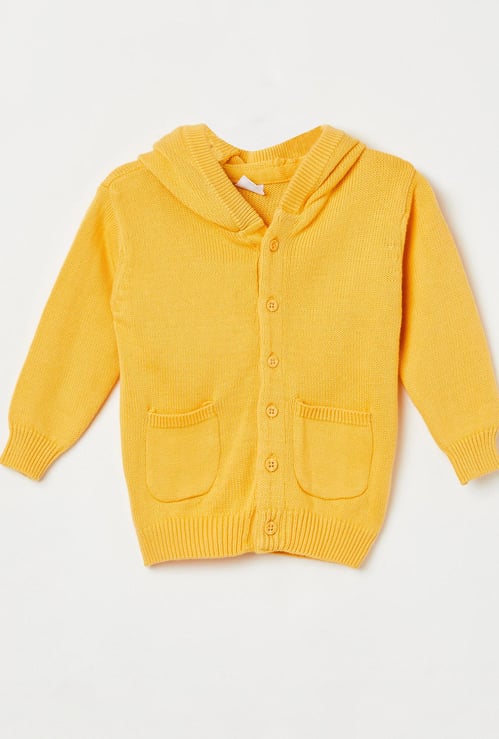 FS MINI KLUB Boys Textured Hooded Sweater