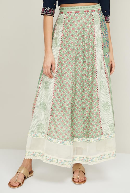 W Women Floral Printed A-Line Maxi Skirt