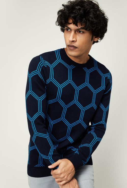 UNITED COLORS OF BENETTON Men Printed Crew-Neck Sweater