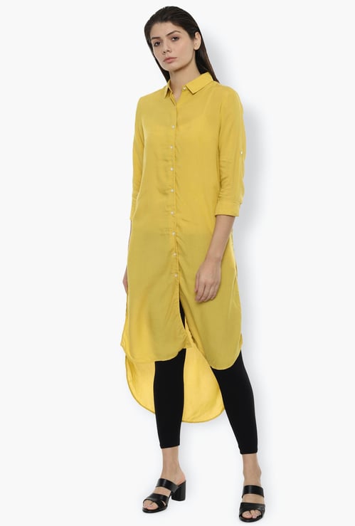 VAN HEUSEN Women Solid High-Low Shirt Tunic
