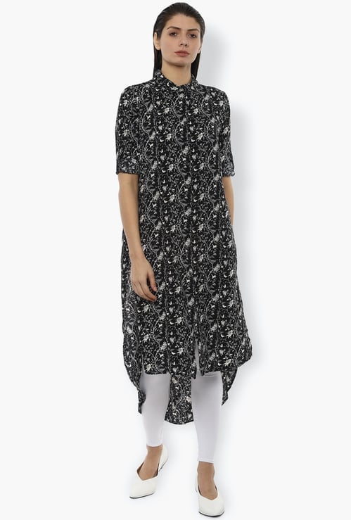 VAN HEUSEN Women Floral Print High-Low Shirt Tunic