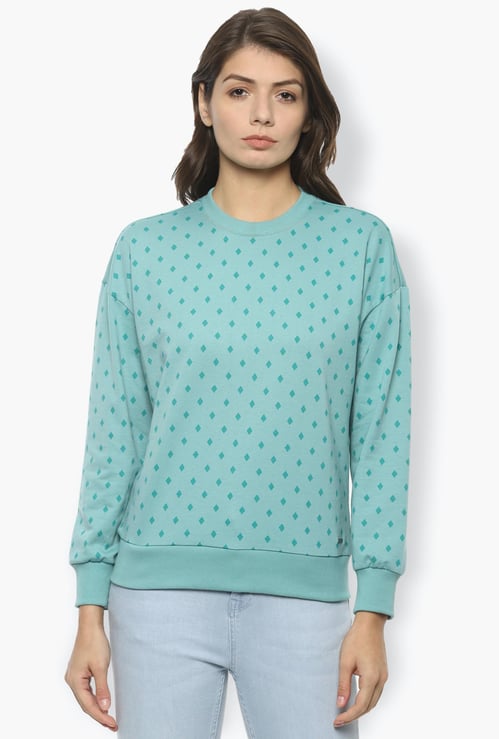 VAN HEUSEN Women Printed Round Neck Sweatshirt