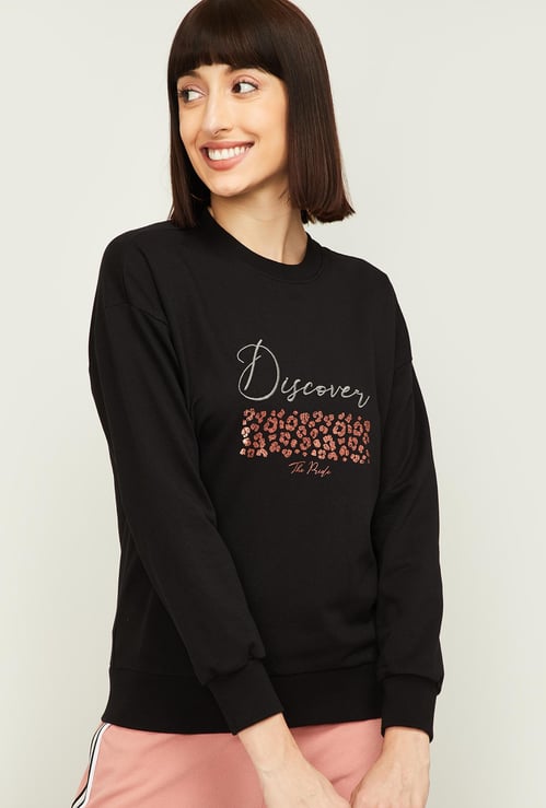 VAN HEUSEN Women Printed Full Sleeves Sweatshirt
