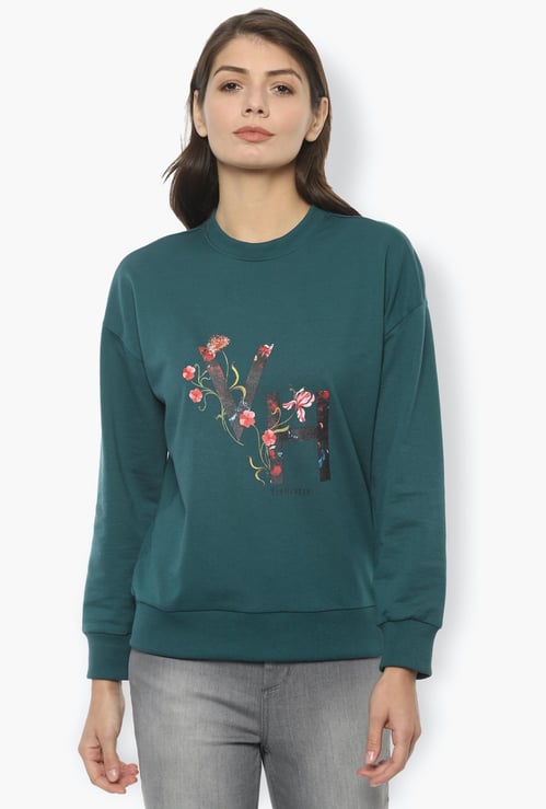 VAN HEUSEN Women Printed Round Neck Sweatshirt