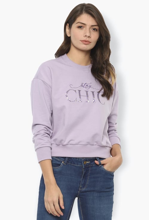 VAN HEUSEN Women Printed Round Neck Sweatshirt