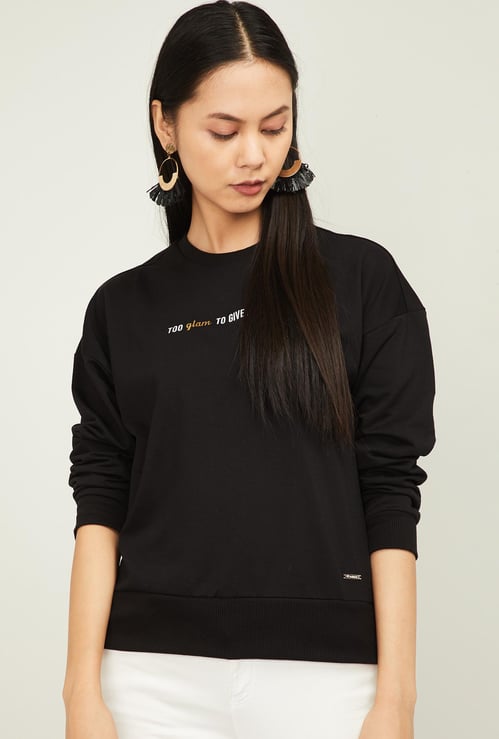 VAN HEUSEN Women Printed Full Sleeves Sweatshirt