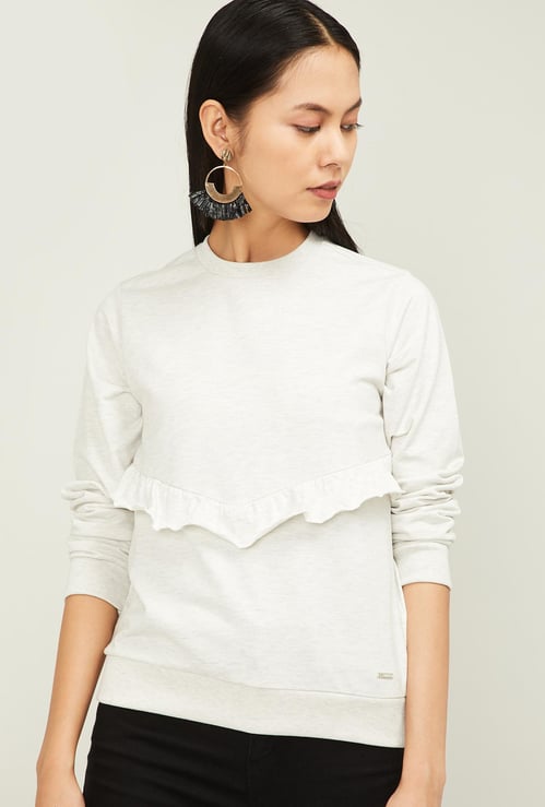 VAN HEUSEN Women Textured Sweatshirt