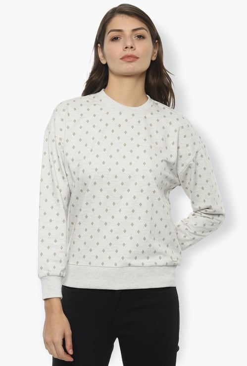 VAN HEUSEN Women Printed Round Neck Sweatshirt