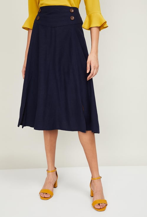 CODE Women Solid A-Line Skirt