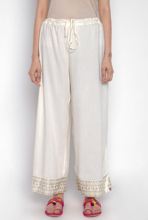 BIBA Women Solid Elasticated Palazzos