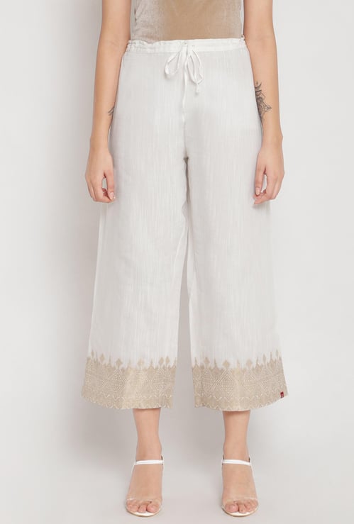 BIBA Women Solid Elasticated Palazzos