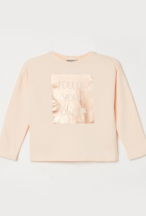 PEPE JEANS Girls Drop-Shoulder Sweatshirt with Applique
