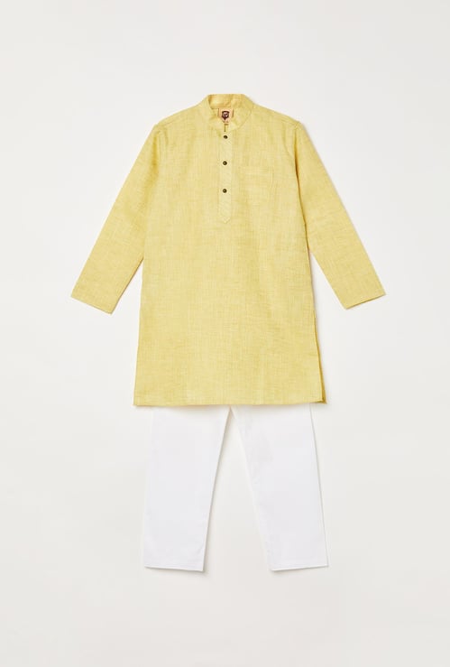 MANYAVAR Boys Textured Kurta with Pyjamas