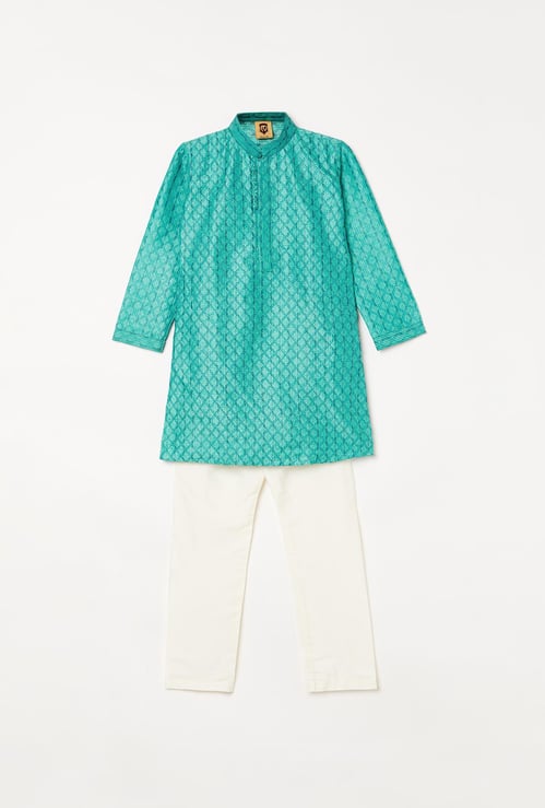MANYAVAR Boys Printed Kurta with Pyjama