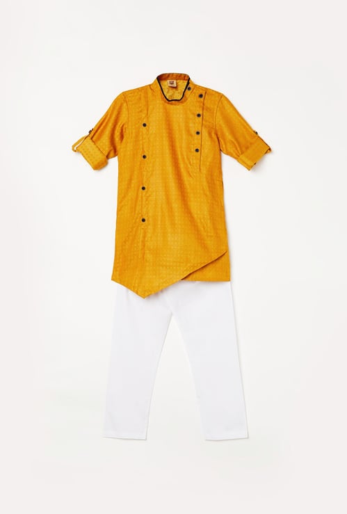 MANYAVAR Boys Checked Kurta with Pyjama