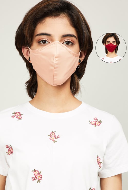 ALLEN SOLLY Women Printed Face Mask - Set of 2