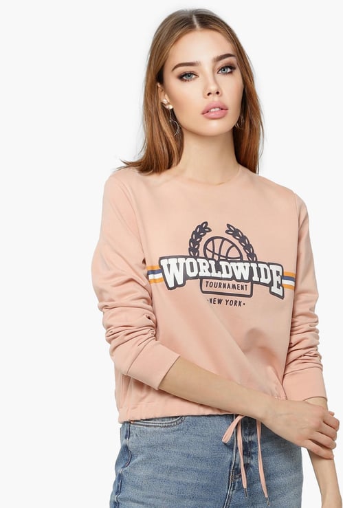 ONLY Women Typographic Print Full Sleeves Sweatshirt