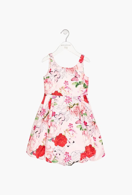 ANGEL & ROCKET Girls Floral Print Fit & Flare Dress